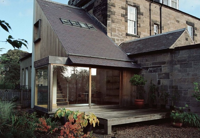 Planning permission for wood panelled extension in Granton, Edinburgh