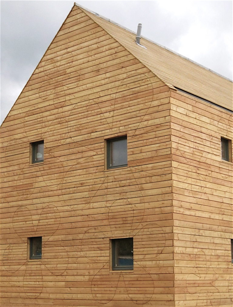 Exterior of Flower House, a state-of-the-art sustainable bespoke house build.